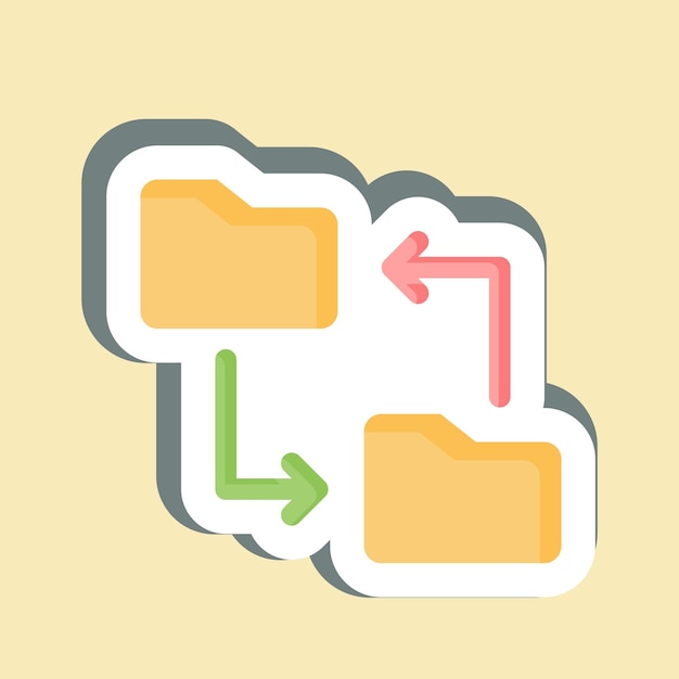 Vector sticker file sharing related to remote working symbol simple design