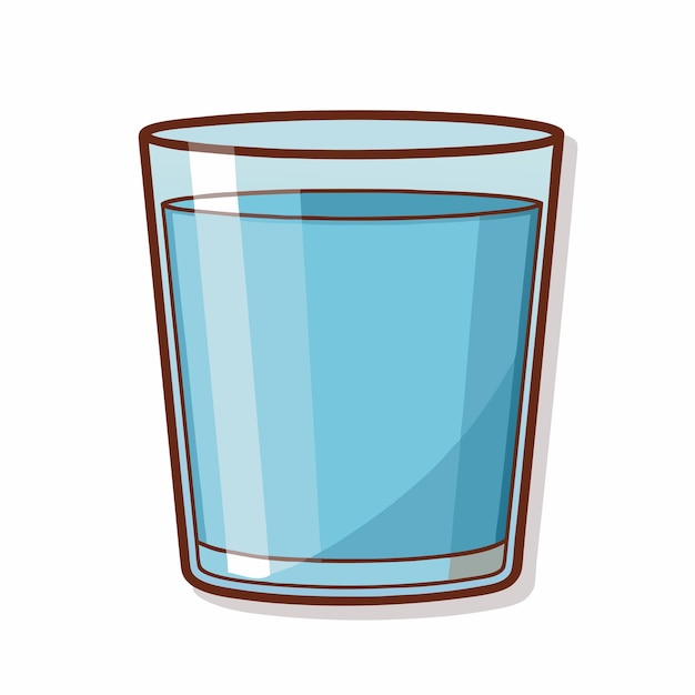 Vector sticker glass of water on a isolated white background 15