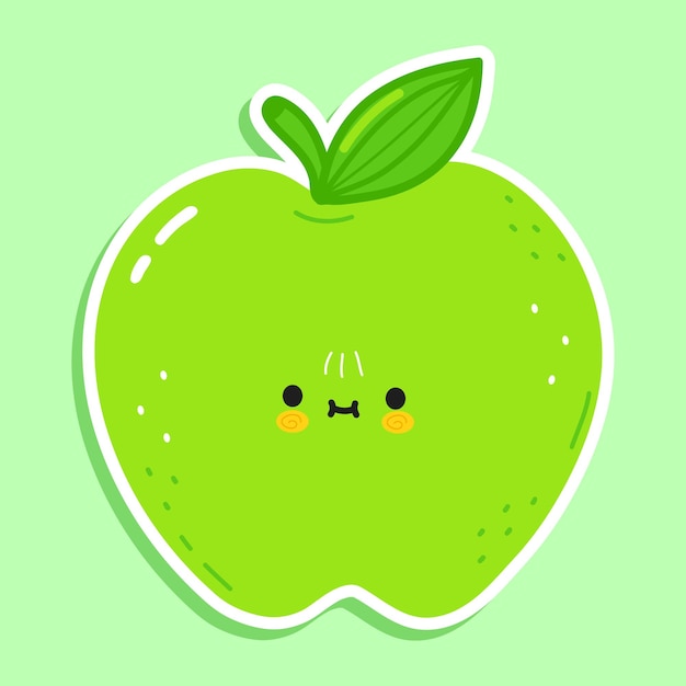 Sticker green apple