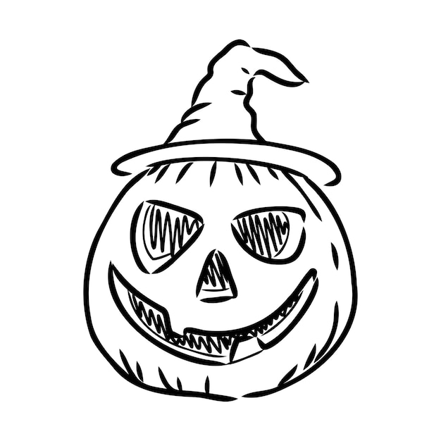 Sticker halloween pumpkin vector illustration pumpkin for halloween vector sketch