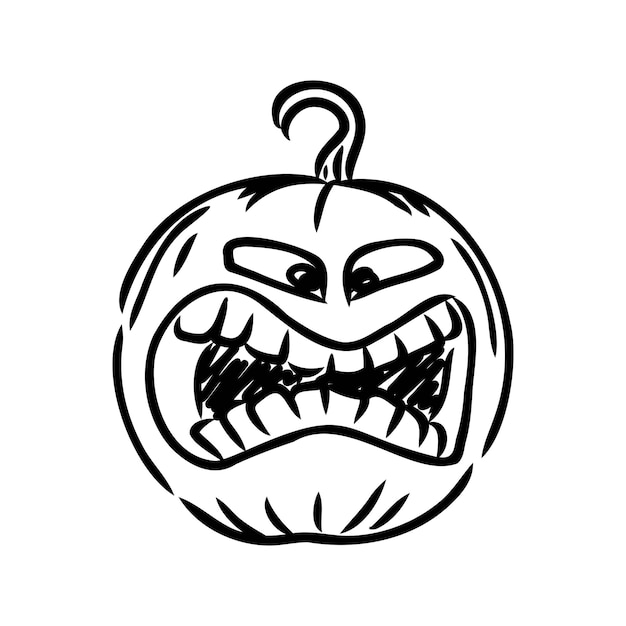 Sticker halloween pumpkin vector illustration pumpkin for halloween vector sketch