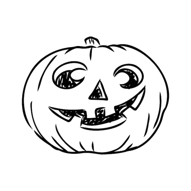 Sticker halloween pumpkin vector illustration pumpkin for halloween vector sketch