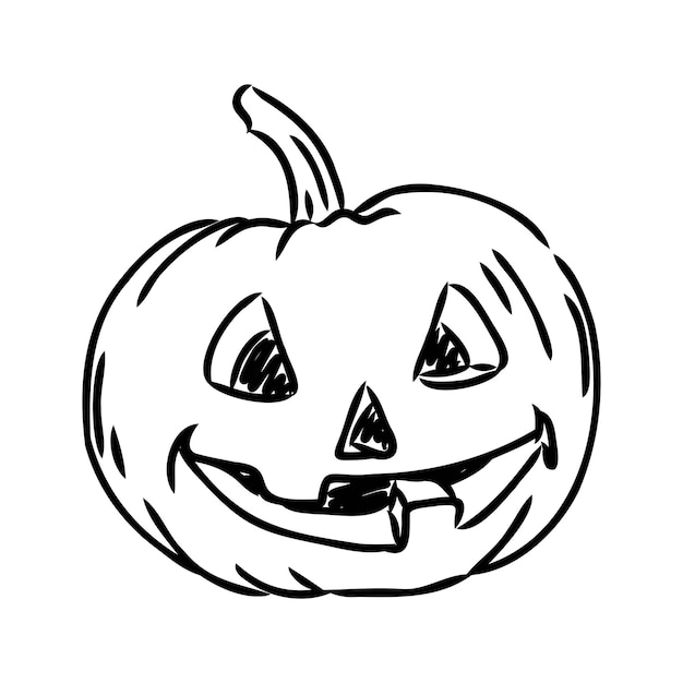 Sticker halloween pumpkin vector illustration pumpkin for halloween vector sketch