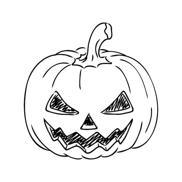 Sticker halloween pumpkin vector illustration pumpkin for halloween vector sketch