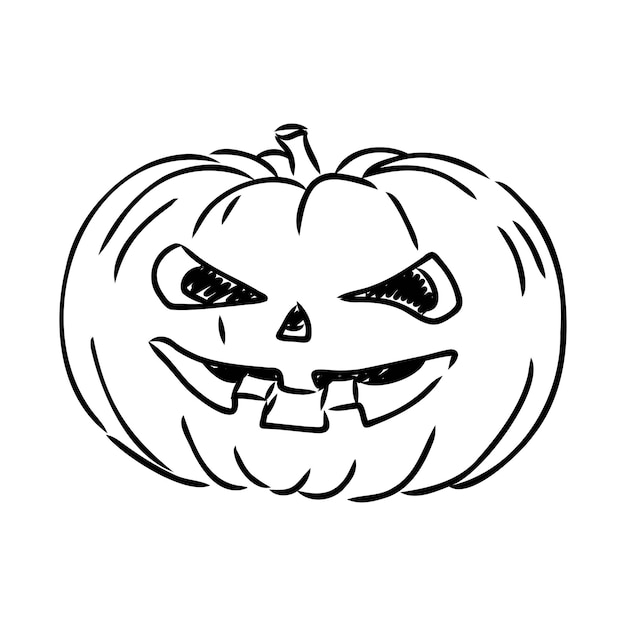 Sticker halloween pumpkin vector illustration pumpkin for halloween vector sketch