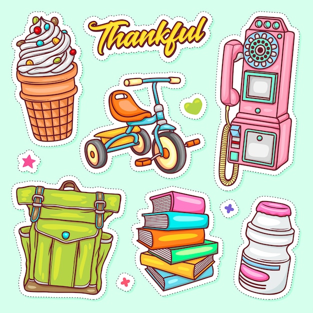 Sticker  Hand Drawn Doodle Coloring Vector