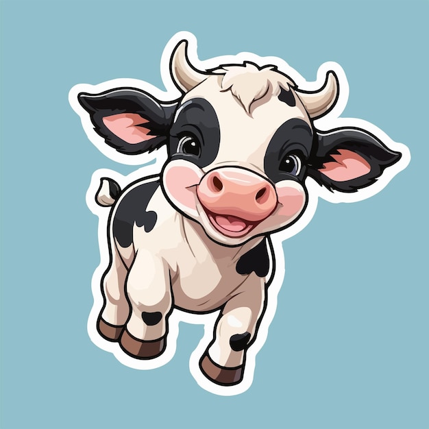 Sticker of a happy cow