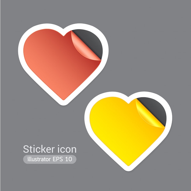 Sticker heart set.