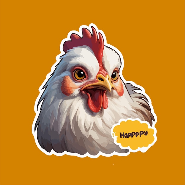 sticker image of a hen