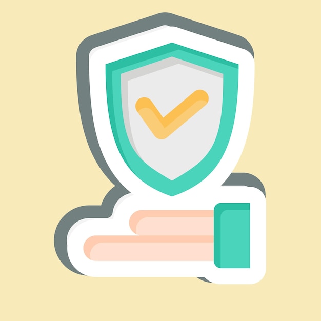 Sticker Insurance related to Security symbol simple design illustration