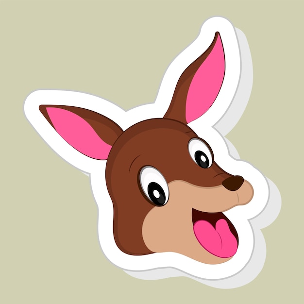 Sticker or label of Happy Kangaroo