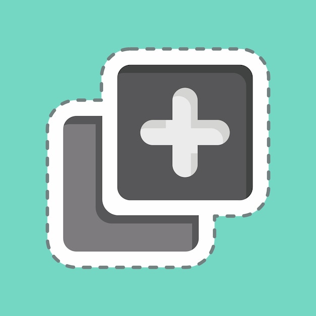 Sticker line cut Copy related to Button Download symbol simple design illustration