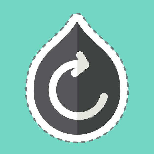 Sticker line cut Eco Fuel related to Recycling symbol simple design illustration