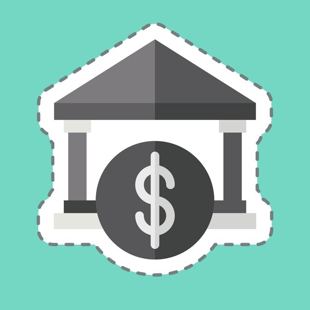 Sticker line cut Loan Management related to Finance and Tax symbol simple design illustration