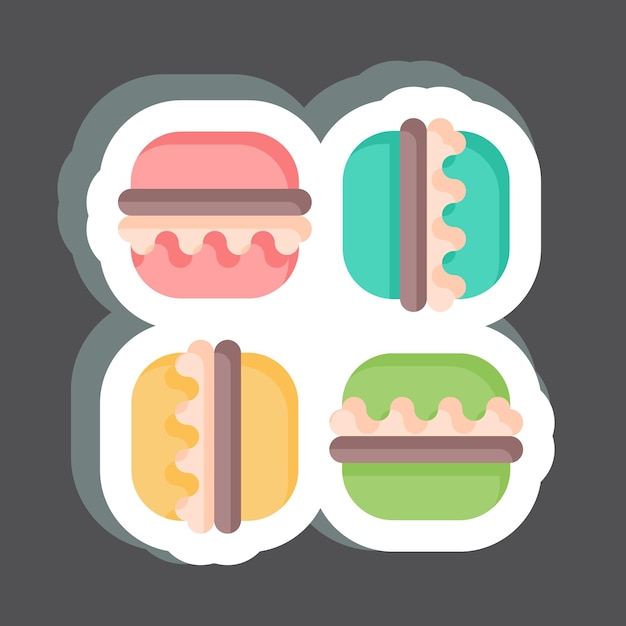 Vector sticker macaron related to france symbol simple design editable