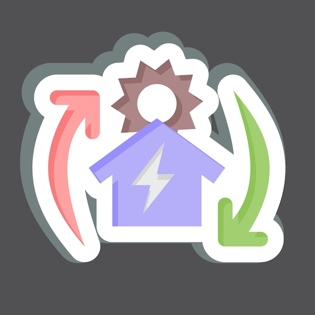 Vector sticker off the grid related to solar panel symbol simple illustration