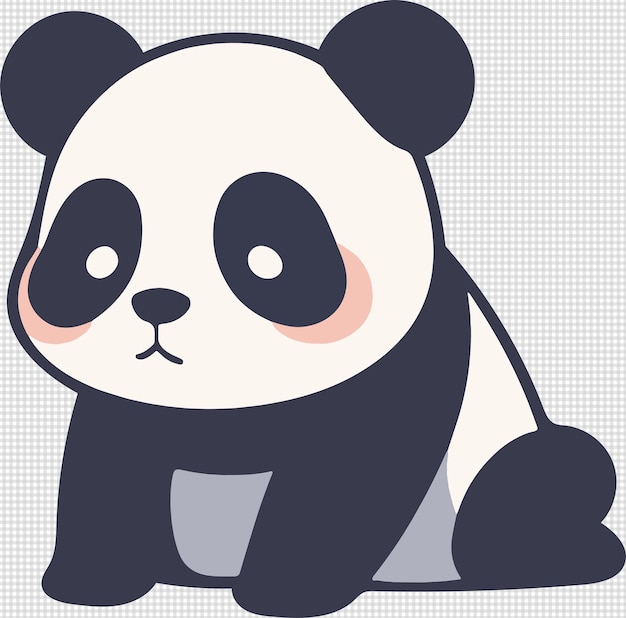 Sticker Style Cute blank panda Illustrationvector