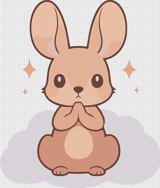 Sticker Style Cute Kangaroo Illustrationvector