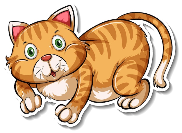 A sticker template of cat cartoon character