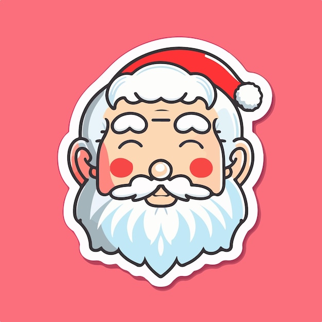 Sticker template with christmas santa xmas joyful Santa stickers isolated decoration