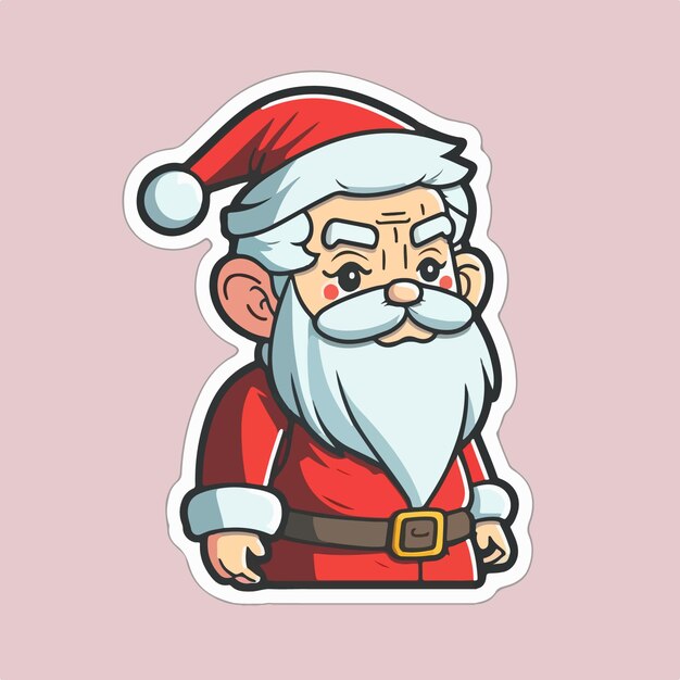 Sticker template with Santa Claus xmas Santa stickers decoration Newyear holidays