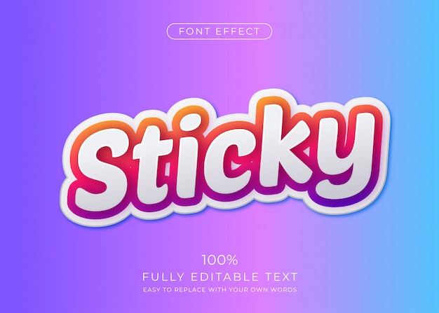 Sticker text effect. Editable font style