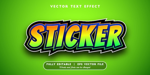 Sticker text effect with editable font style