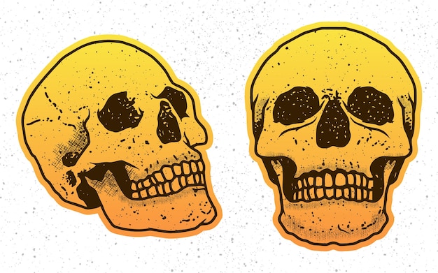 sticker of two skull illustration