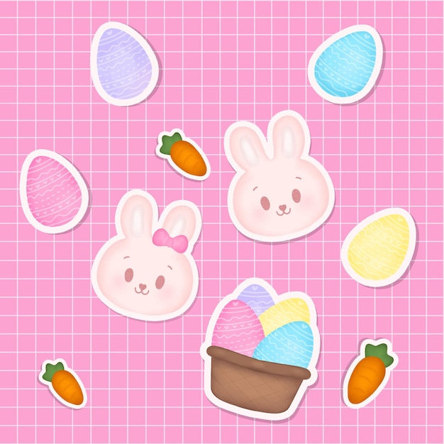 Sticker watercolor easter