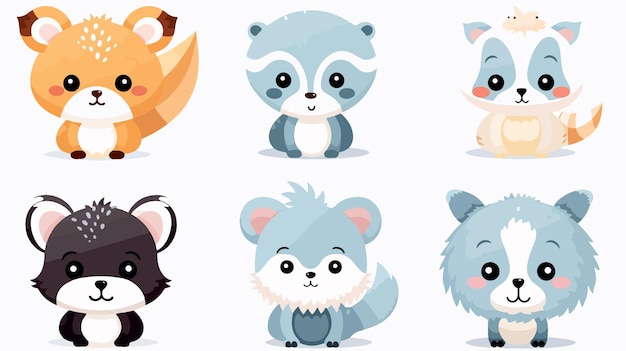 Vector stickers featuring cute woodland animals for crafting and scrapbooking projects