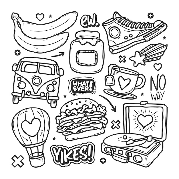 Stickers Hand Drawn Doodle  