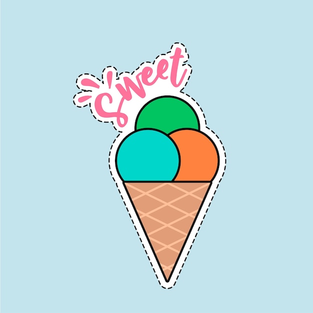 Stickers of ice cream and cookies