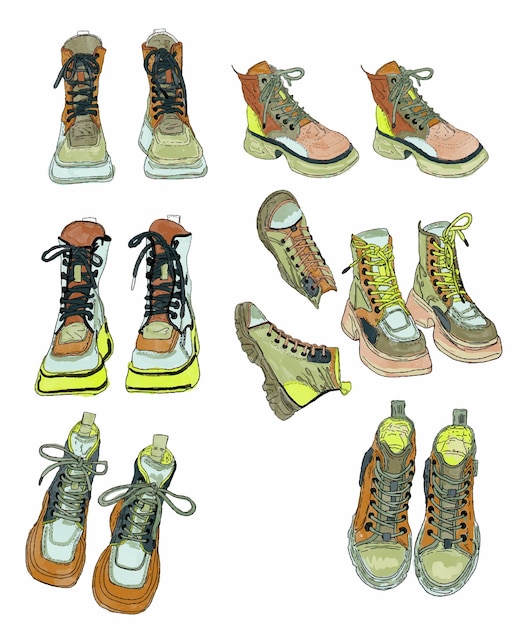 Stickers_icons_fashion_sneakers_pattern_clothings_boutique_sport_travel_shoes_digital_items_pastel