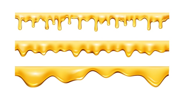 Vector sticky honey sweet organic nectar dripping