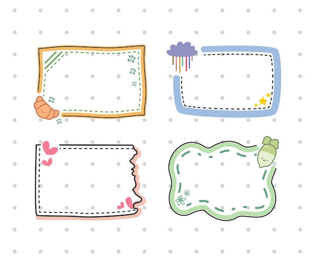 sticky notes doodle design collection set