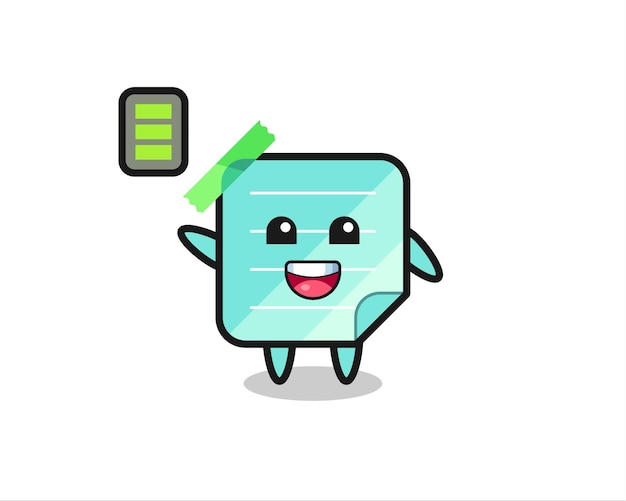 Sticky notes mascot character with energetic gesture