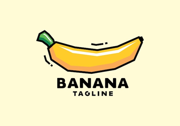 Stiff art style of yellow banana