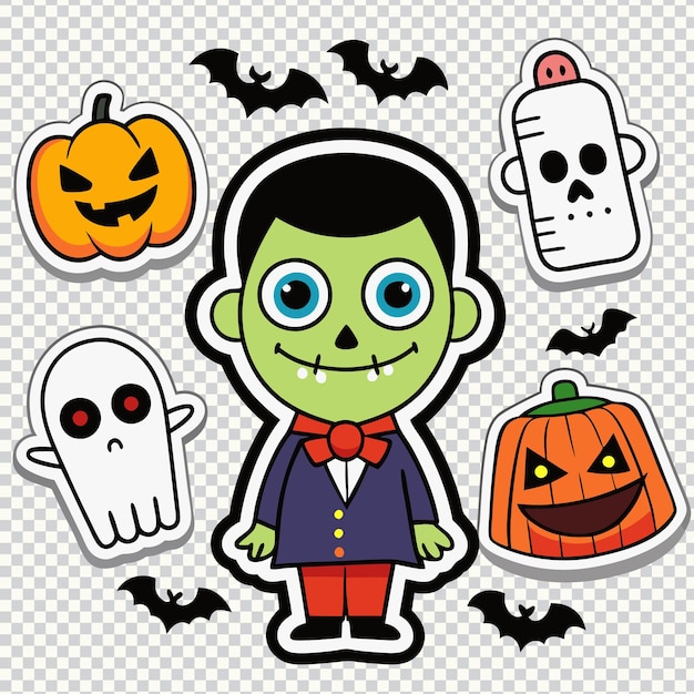 Stiker icon of calan gaeaf happy halloween vector image illustration