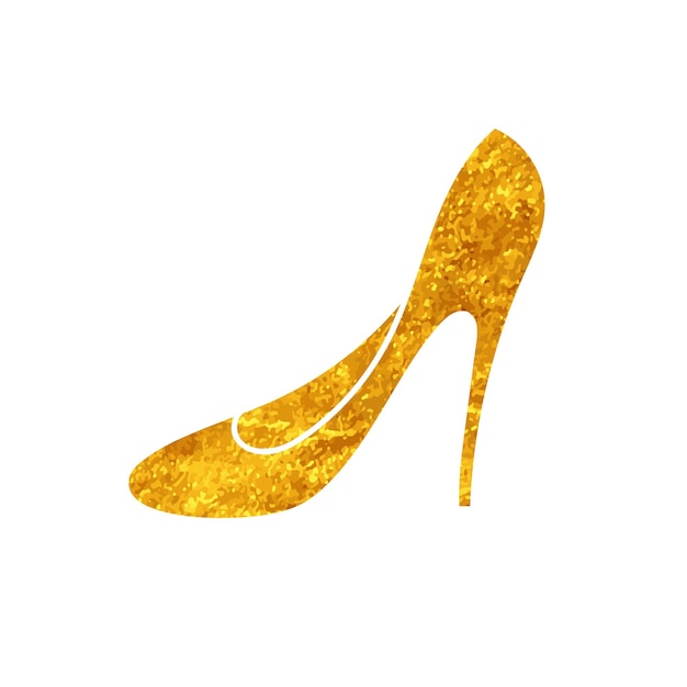 Vector stiletto drawing in gold color style