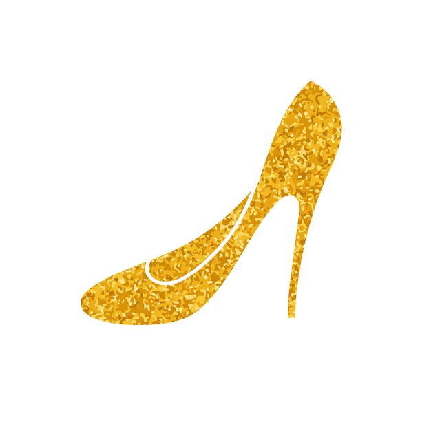 Vector stiletto drawing in gold color style