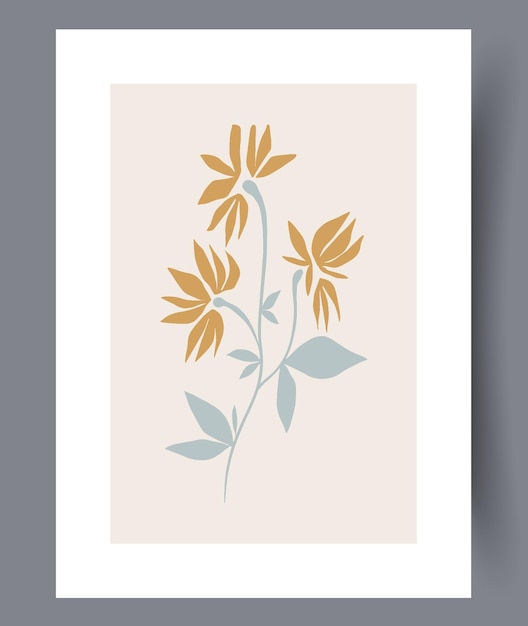 Still life flowers minimalism wall art print