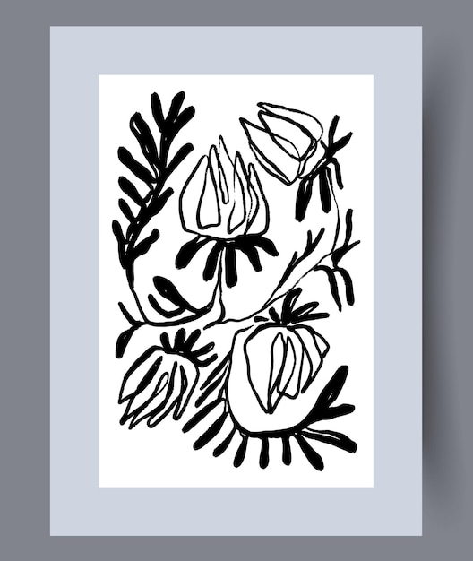 Still life plants flowering buds wall art print