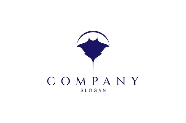 Stingray logo in dark blue in flat design style