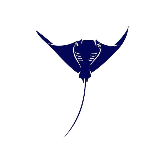 Stingray logo design vector template Silhouette of Stingray design illustration