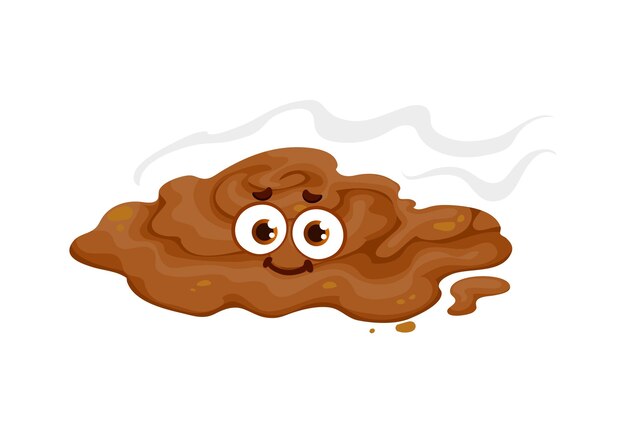 Vector stinky poop cute cartoon emoji or personage