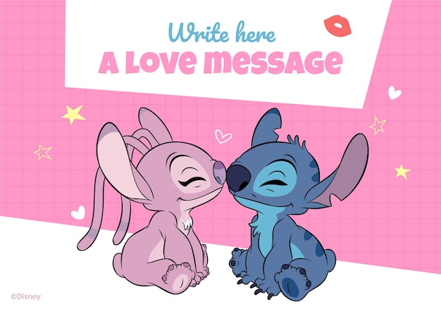 Stitch Happy Valentines Day Card