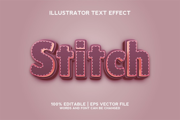 Stitch tailor text effect template