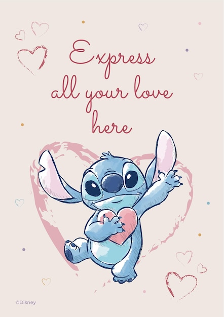 Stitch Valentines Day Card