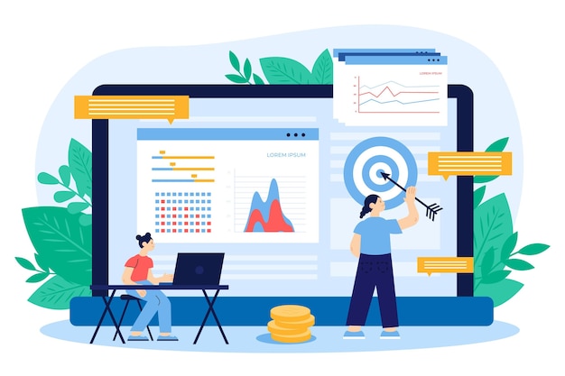 Stock exchange data flat design illustration