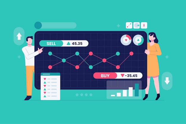 Stock market analysis concept